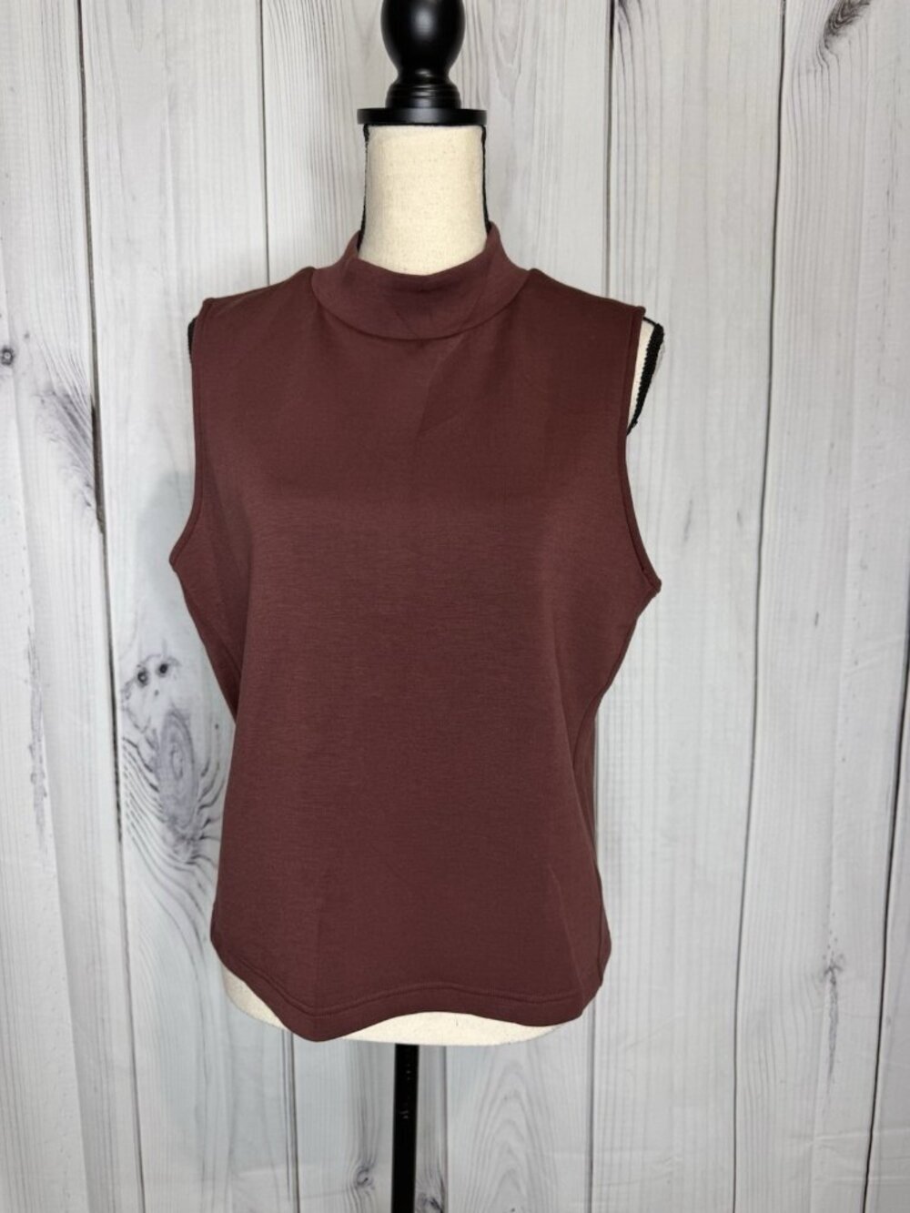 Spanx AirEssentials Mock Neck Tank Top Sz XL Deep Purple Sleeveless Top 20377R